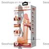 Dildo con testiculos vertebrado con sopapa con piel extensible